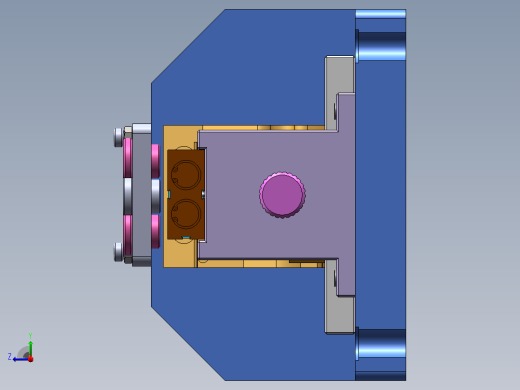 发动机缸体结构设计与工艺夹具设计+SolidWorks三维模型右视缩略图