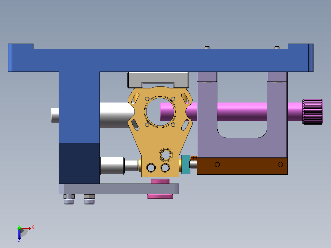发动机缸体结构设计与工艺夹具设计+SolidWorks三维模型俯视图