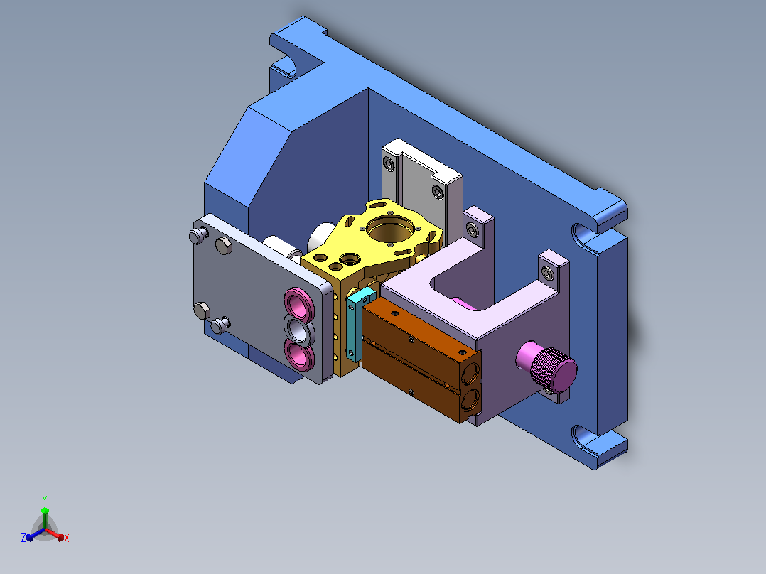 发动机缸体结构设计与工艺夹具设计+SolidWorks三维模型正等轴测图