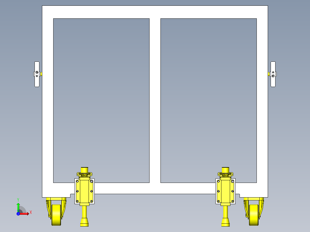 切换工序的台架滑动前视图