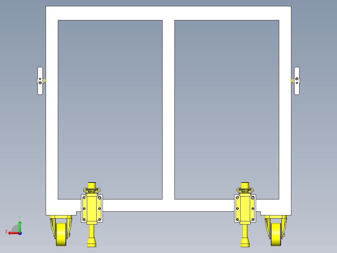 切换工序的台架滑动后视图