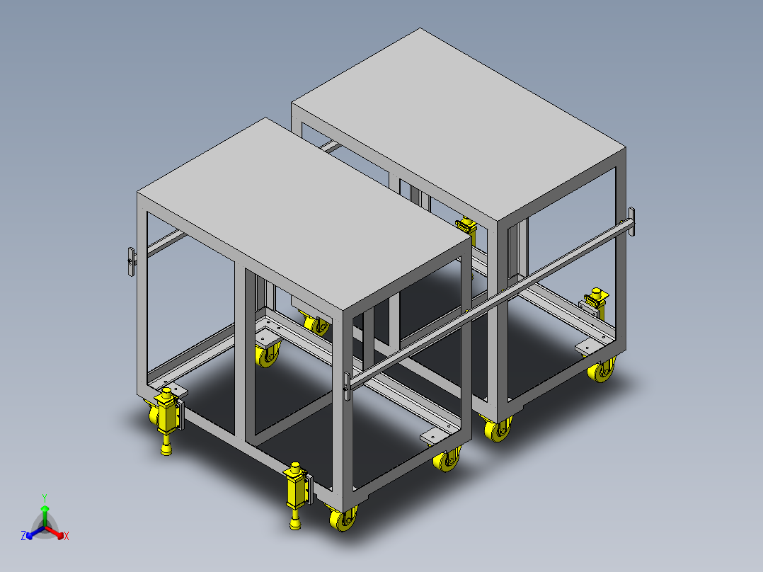切换工序的台架滑动正等轴测图