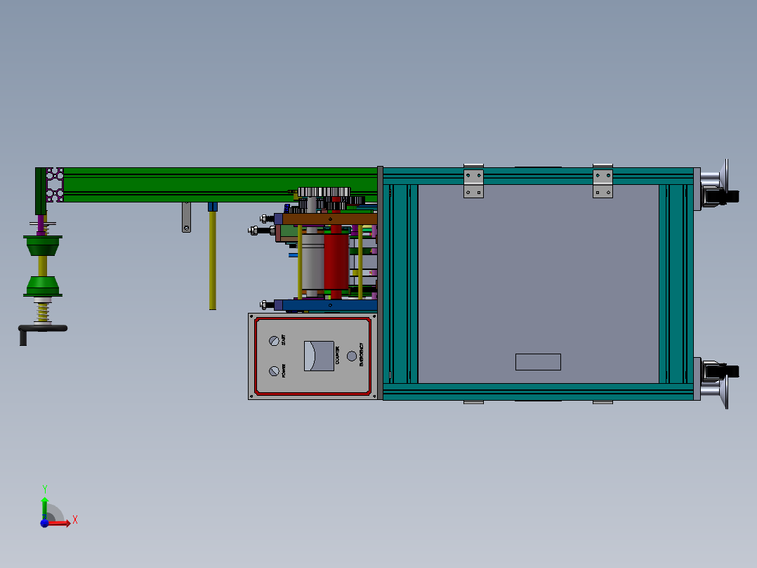 平面口罩机图纸打片机图纸切片机图纸本体机图纸口罩生产线前视图