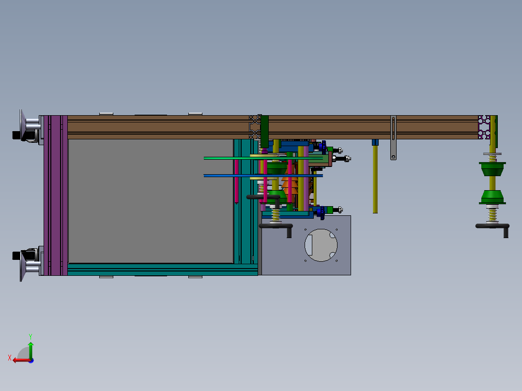 平面口罩机图纸打片机图纸切片机图纸本体机图纸口罩生产线后视图