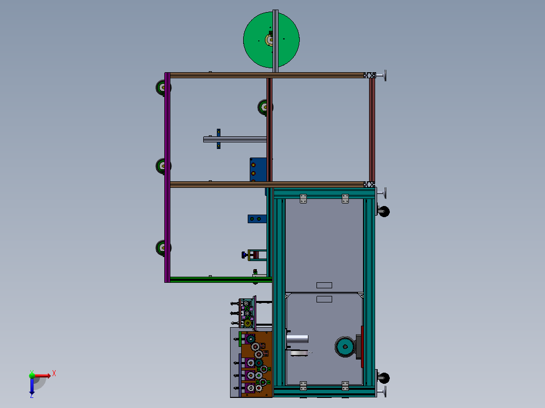 平面口罩机图纸打片机图纸切片机图纸本体机图纸口罩生产线俯视图