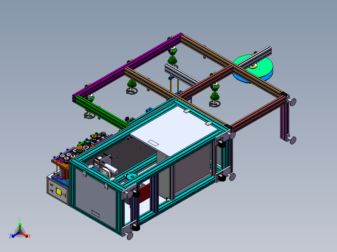 平面口罩机图纸打片机图纸切片机图纸本体机图纸口罩生产线正等轴测图