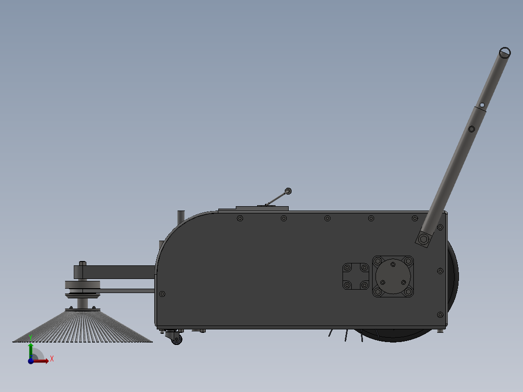轻型人力式道路清扫车的设计前视图