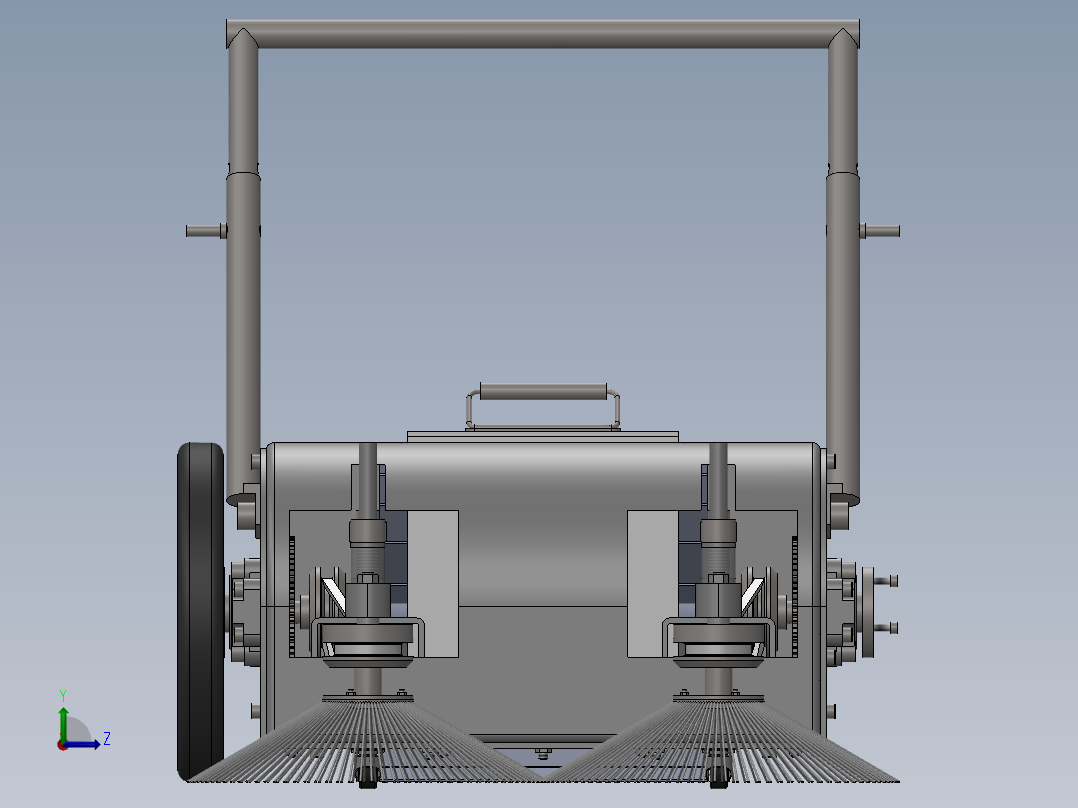 轻型人力式道路清扫车的设计左视图