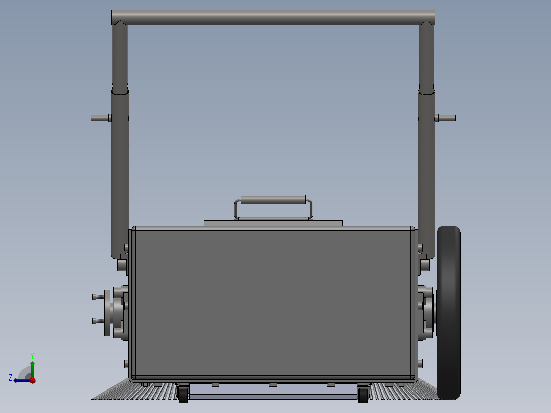 轻型人力式道路清扫车的设计右视图