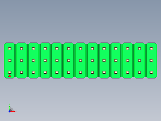 彩色公头100mil（2.54mm）系列-DS1021_green_3x13p_100mil_Type5_rev1.0前视缩略图