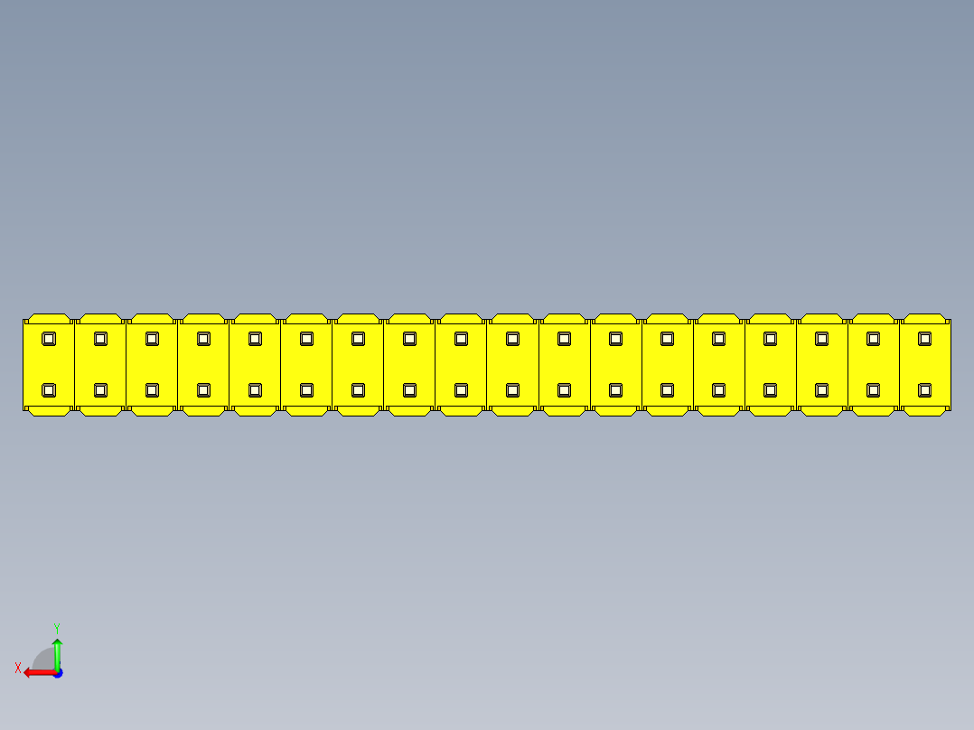 彩色公头100mil（2.54mm）系列-DS1021_yellow_2x18p_100mil_Type43_rev1.0后视图