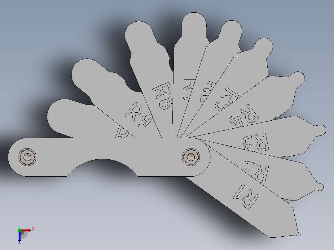 3D打印半径测量仪俯视图