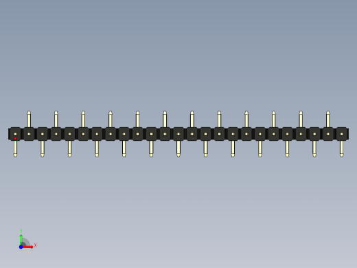 彩色公排针 100mil 2.54mm 系列-DS1022_black_25p_100mil_Type_SMT_R2_rev1.0前视缩略图