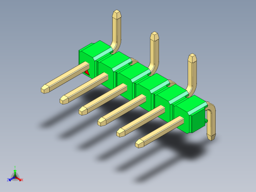 彩色公排针 100mil 2.54mm 系列-DS1022_green_06p_100mil_Type_SMT_R1_rev1.0