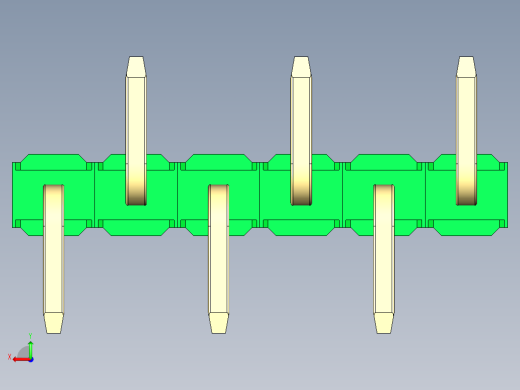 彩色公排针 100mil 2.54mm 系列-DS1022_green_06p_100mil_Type_SMT_R1_rev1.0后视缩略图