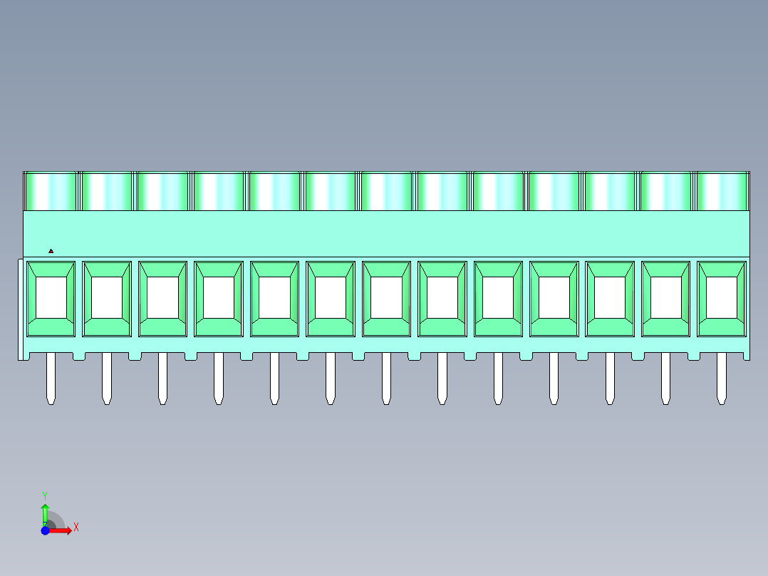 DEGSON DG636 系列 6.357.629.52mm 接线端子-DG636-6.35-13P-14-00AH前视图