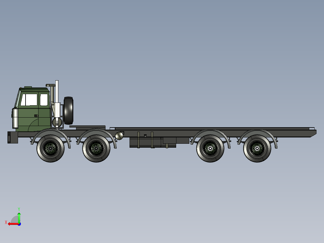 45-致电+MZKT+65272+8x8+J用卡车 3d模型图纸后视图