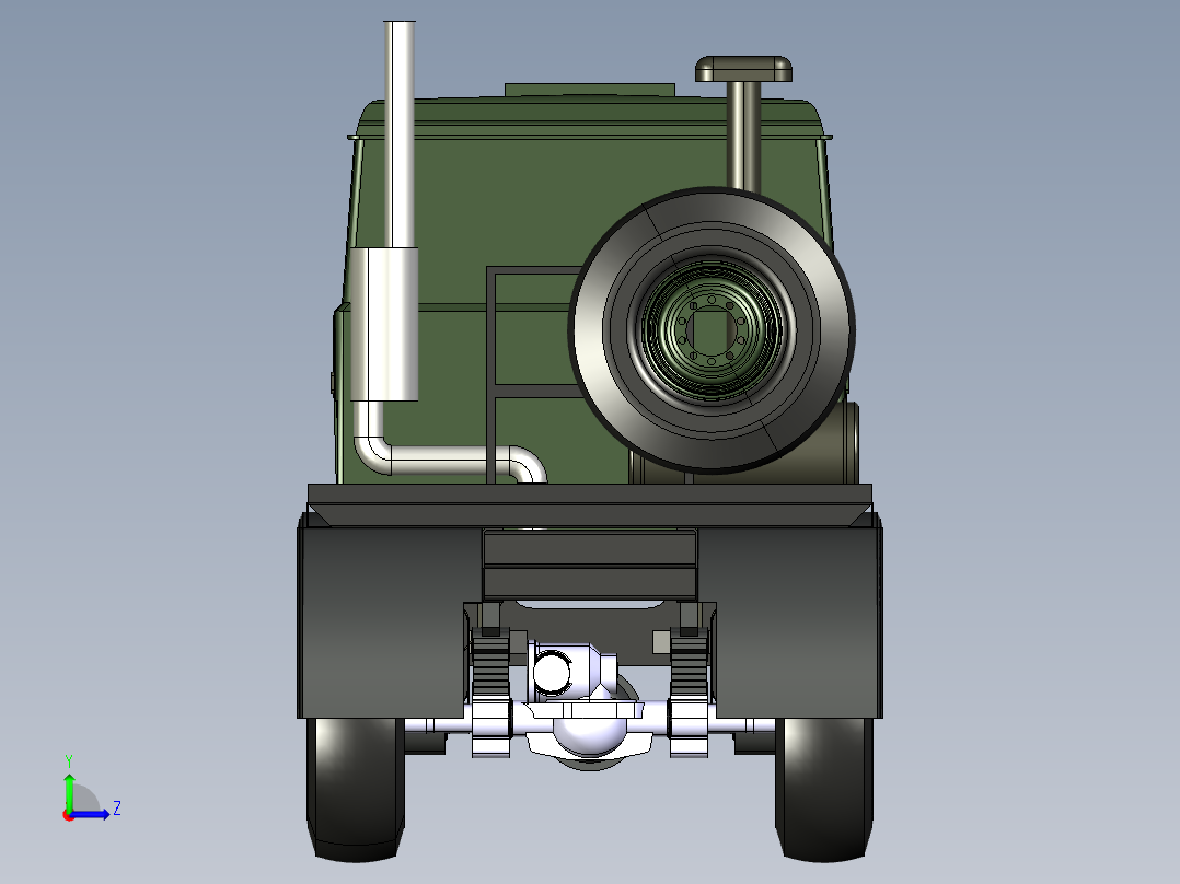 45-致电+MZKT+65272+8x8+J用卡车 3d模型图纸左视图