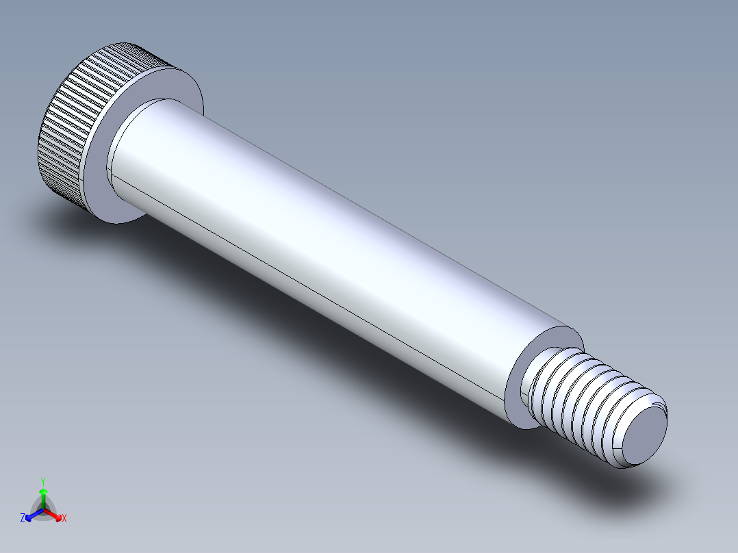 内六角螺螺栓-SB 0.375-16 x 2.5正等轴测图