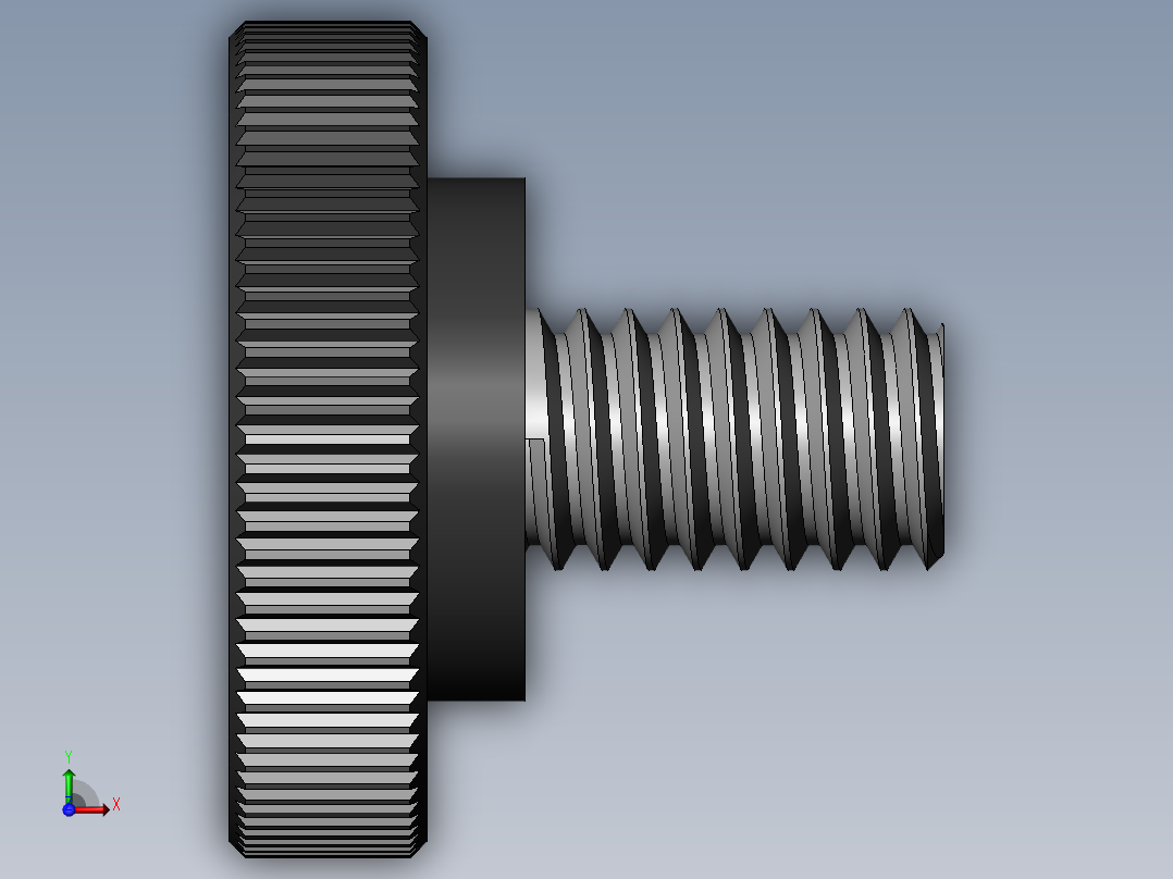 滚花旋钮-Knurled Knob 0.312x1.000x0.500.SLDPRT前视图