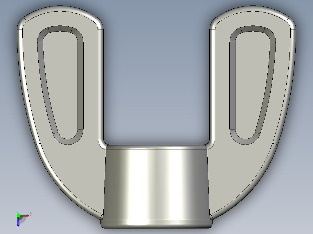 WING NUT 5-16in-18 Thread size 1-2in Base Diameter.STEP俯视图