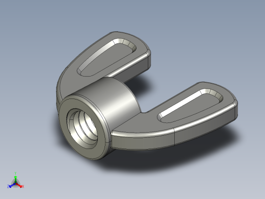 WING NUT 5-16in-18 Thread size 1-2in Base Diameter.STEP正等轴测缩略图