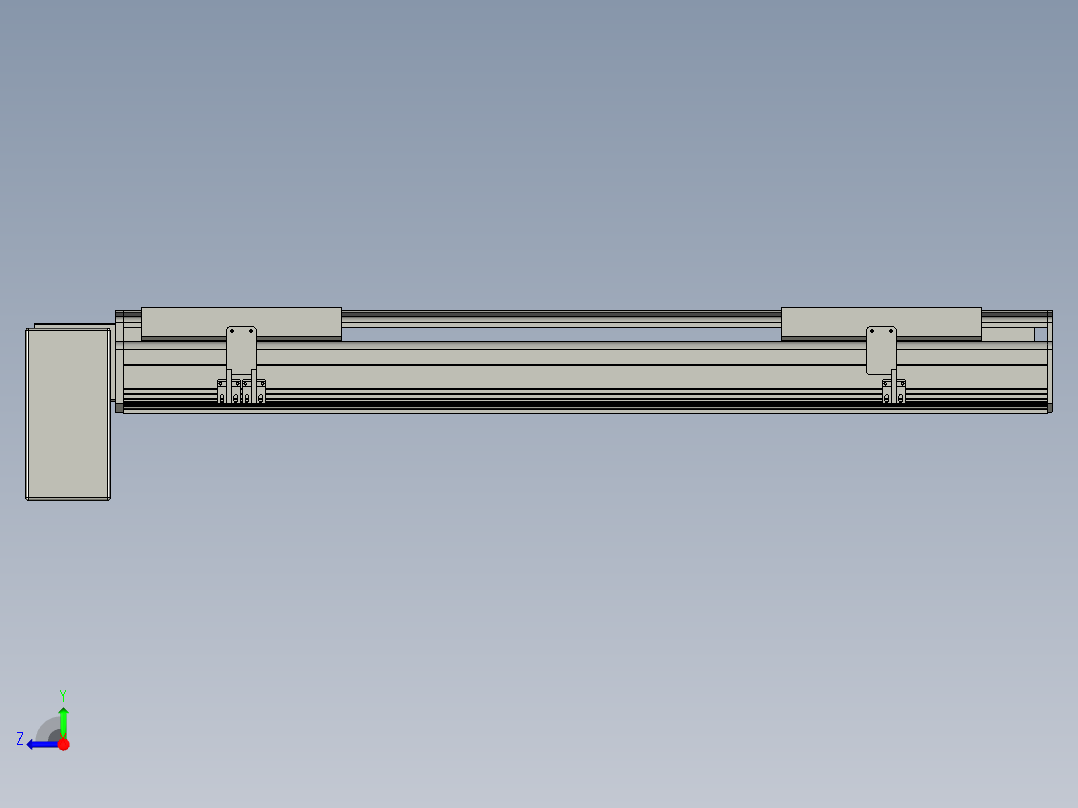直线模组LHB21-L40-S700-RD设计图纸右视图