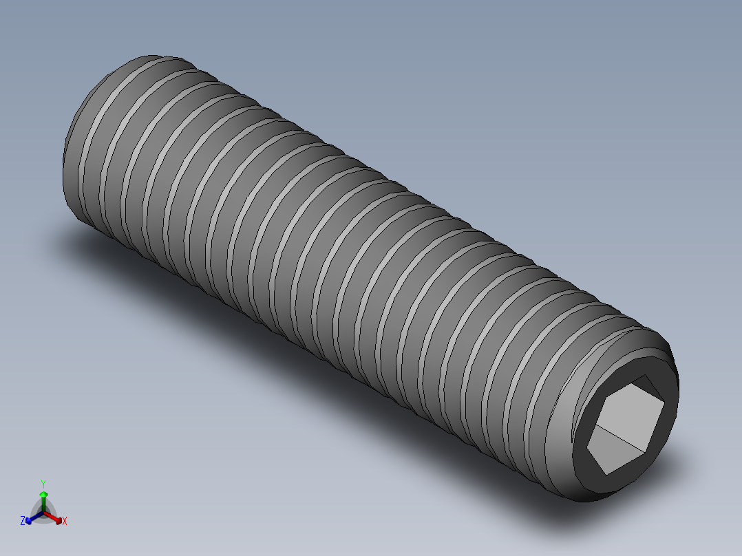 DIN 913-ISO 4026 固定螺钉-M8 L=30.SLDPRT正等轴测图