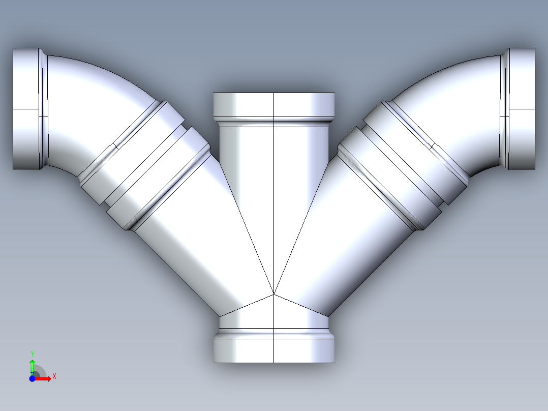 船舶管路系统S11_SeaDrainPLUS_DoubleComboWye-SxSxSxS_37E268204_4in Sea Drain Plus - Double Wye - SxSxSxS前视图
