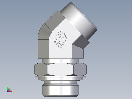 卡套式工业通用硬管接头EO_Adjustable_locknut_45_deg_elbow_VEE28LROMDCF前视缩略图
