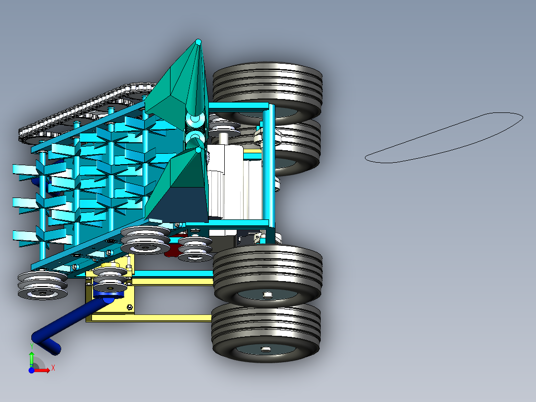 便携式玉米剥皮收获机设计前视图