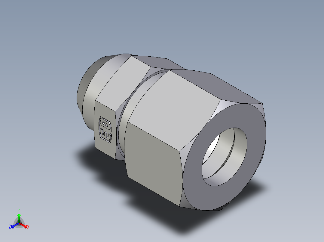 卡套式工业通用硬管接头EO_Weld_connector_AS12L71正等轴测图