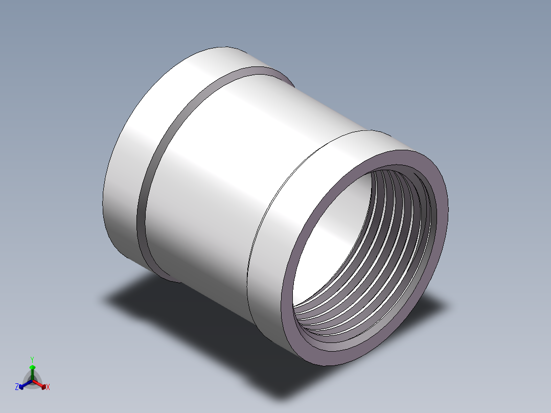 管箍-等径有边 DN25正等轴测图