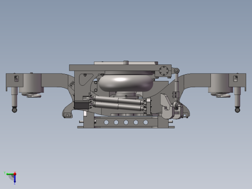 crh380动力转向架构架及一二系悬挂左视缩略图