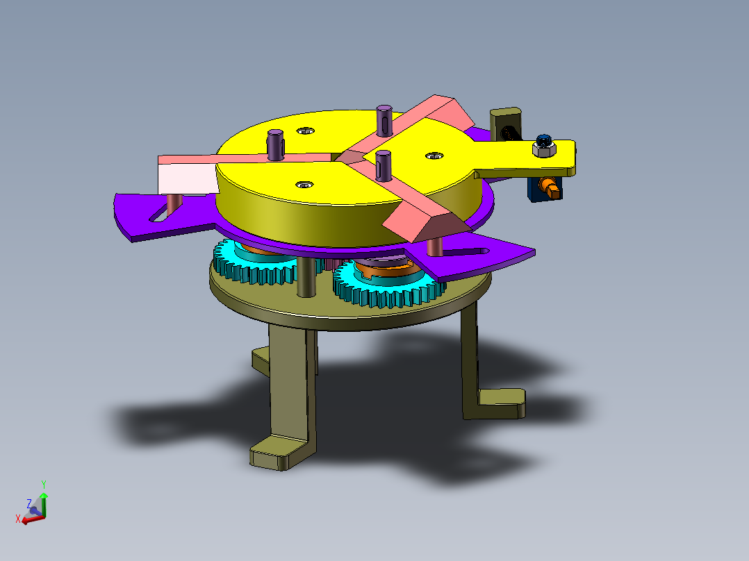 三爪加紧固定机构