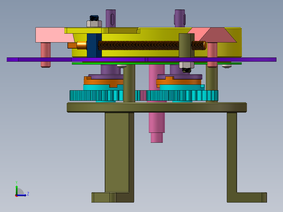 三爪加紧固定机构左视图