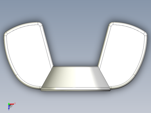 蝶形螺母-WING NUT M6 x 1mm Thread.IGS俯视缩略图