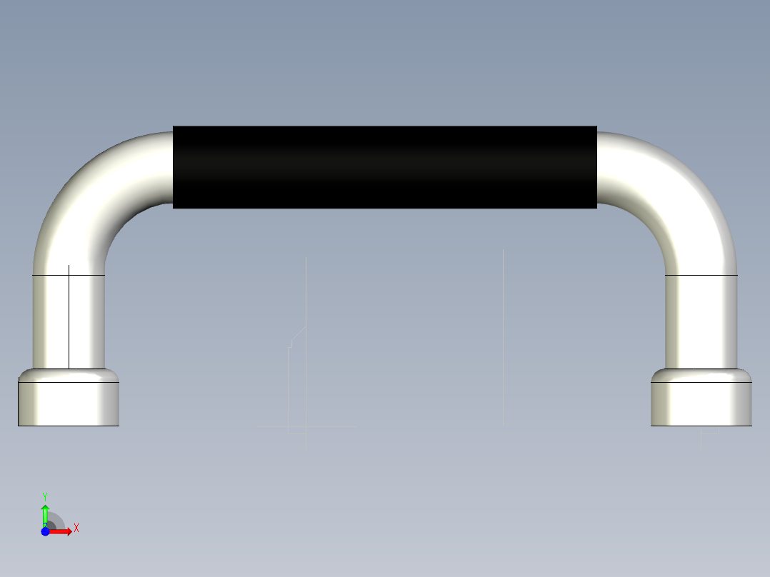 取手(鋼材)SS-3D多系列多零件图纸模型前视图
