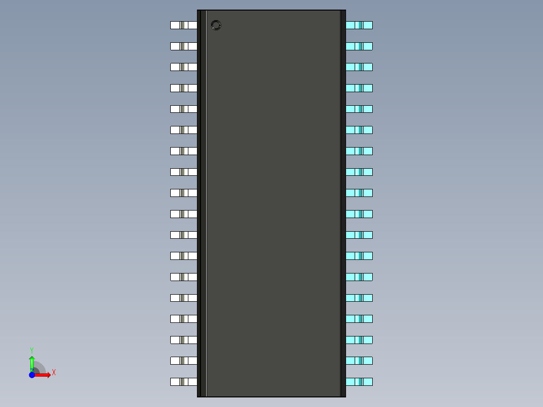 元器件3D封装SOIC36X53前视图