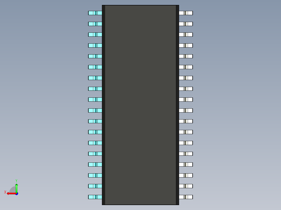 元器件3D封装SOIC36X53后视图