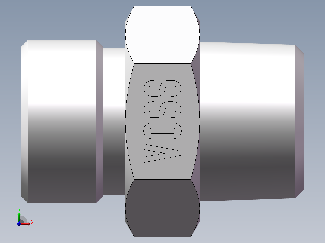 英制锥管螺纹直接头、1DT-22-08SP前视图
