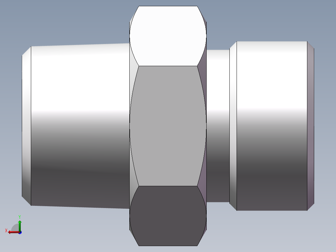 英制锥管螺纹直接头、1DT-22-08SP后视图