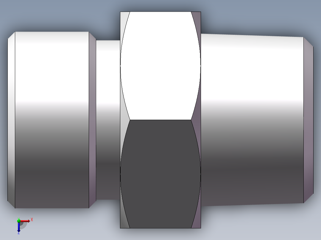 英制锥管螺纹直接头、1DT-22-08SP俯视图