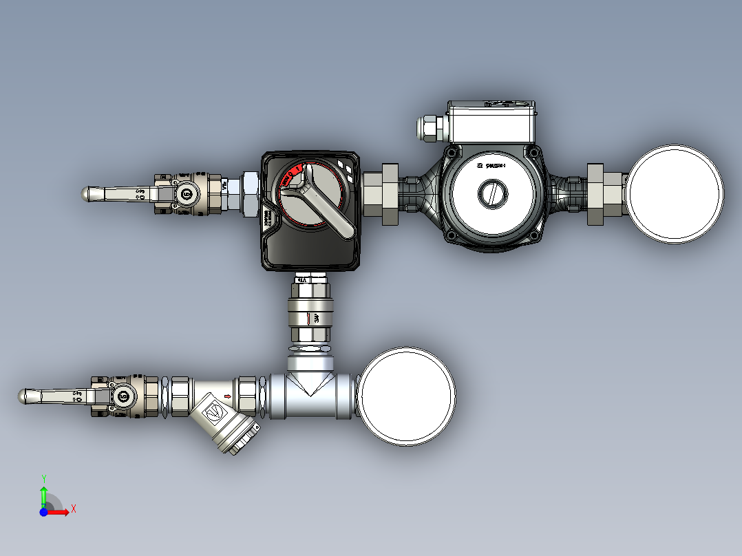 仪表、流量计(40)前视图