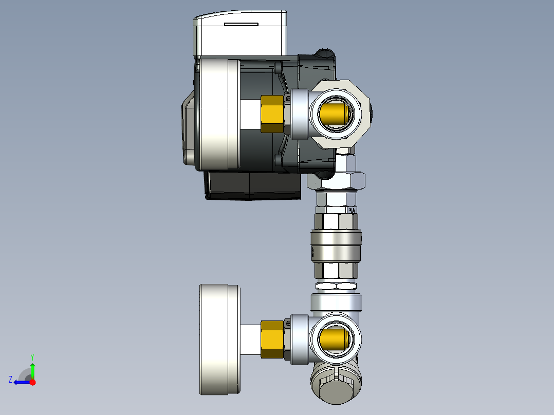 仪表、流量计(40)右视图