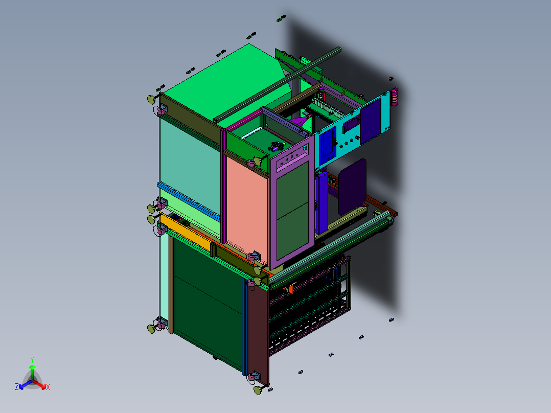 SMT刮刀智能清洗检测储存一体机正等轴测图