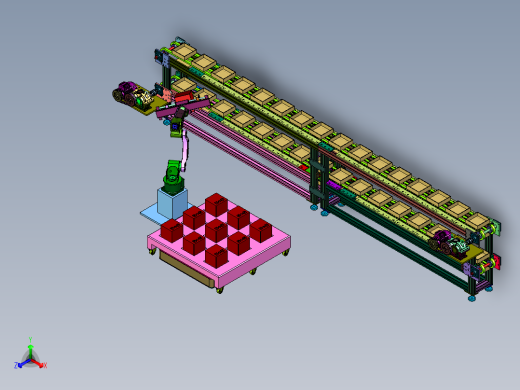 物流仓库中货箱分层输送系统