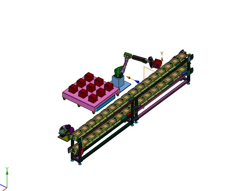 物流仓库中货箱分层输送系统