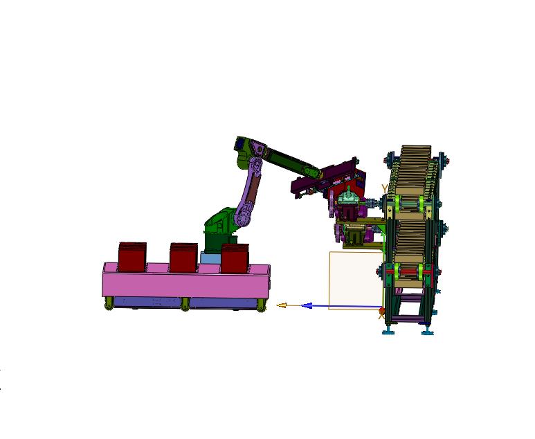 物流仓库中货箱分层输送系统
