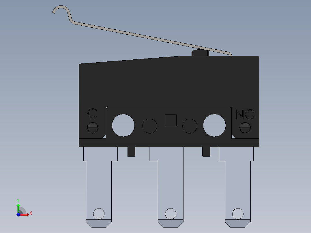 微动开关、开关(16)前视图